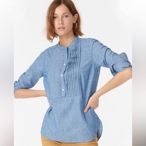 J. Crew Chambray Tuxedo Popover